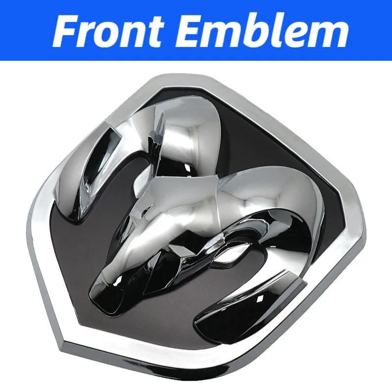 GXP1 Car Front Badge Tailgate Emblem for Dodge Ram 1500 2500 3500 HeavyDuty BigHorn 2010-2018 Skull ABS Car Sticker Pickup Decoration