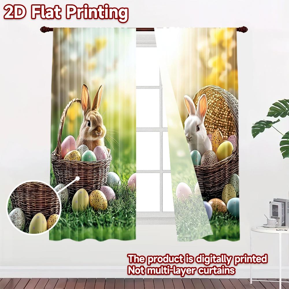 2D плоновый Фотофон Популярный Сценический Фон Пасхальный Кролик Корзины с Яйцами 100% Полиэстер Вечеринка Декорации для Подходящие