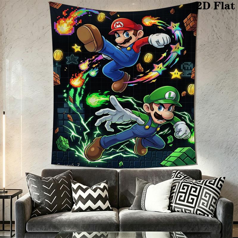 Grow Mario Fruit Wall Hanging Printed Fabric Blanket Decorative Tapestries for Bedroom Living Room Home Decor