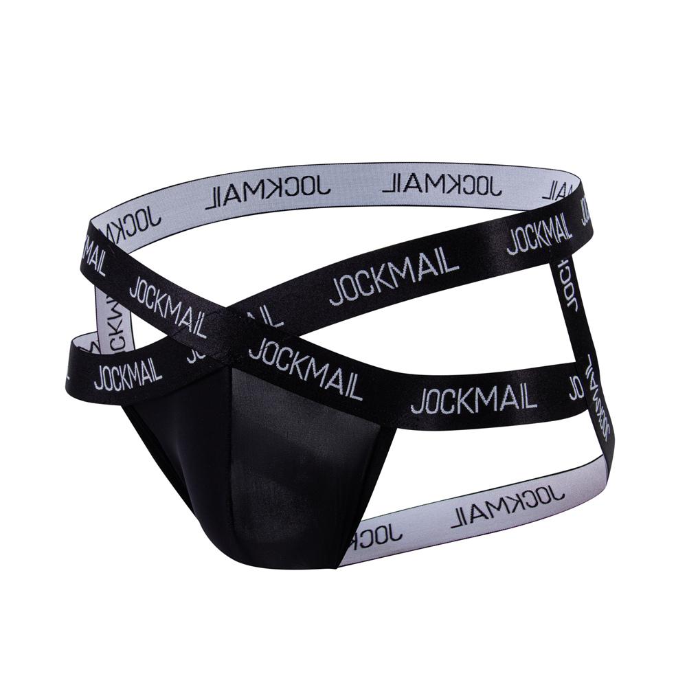 Бандаж-трусы JOCKMAIL Sexy Cross Band с эластичной лентой, однотонная ткань Ice Silk с буквенным принтом, повседневное повседневное нижнее белье для мужчин с низкой посадкой
