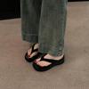 Internet celebrity new beautiful red flip-flops platform slippers women wear 2025 summer new beach muffin sandals