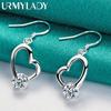 925 Sterling Silver Heart AAA Zircon Earrings For Women Charm Jewelry