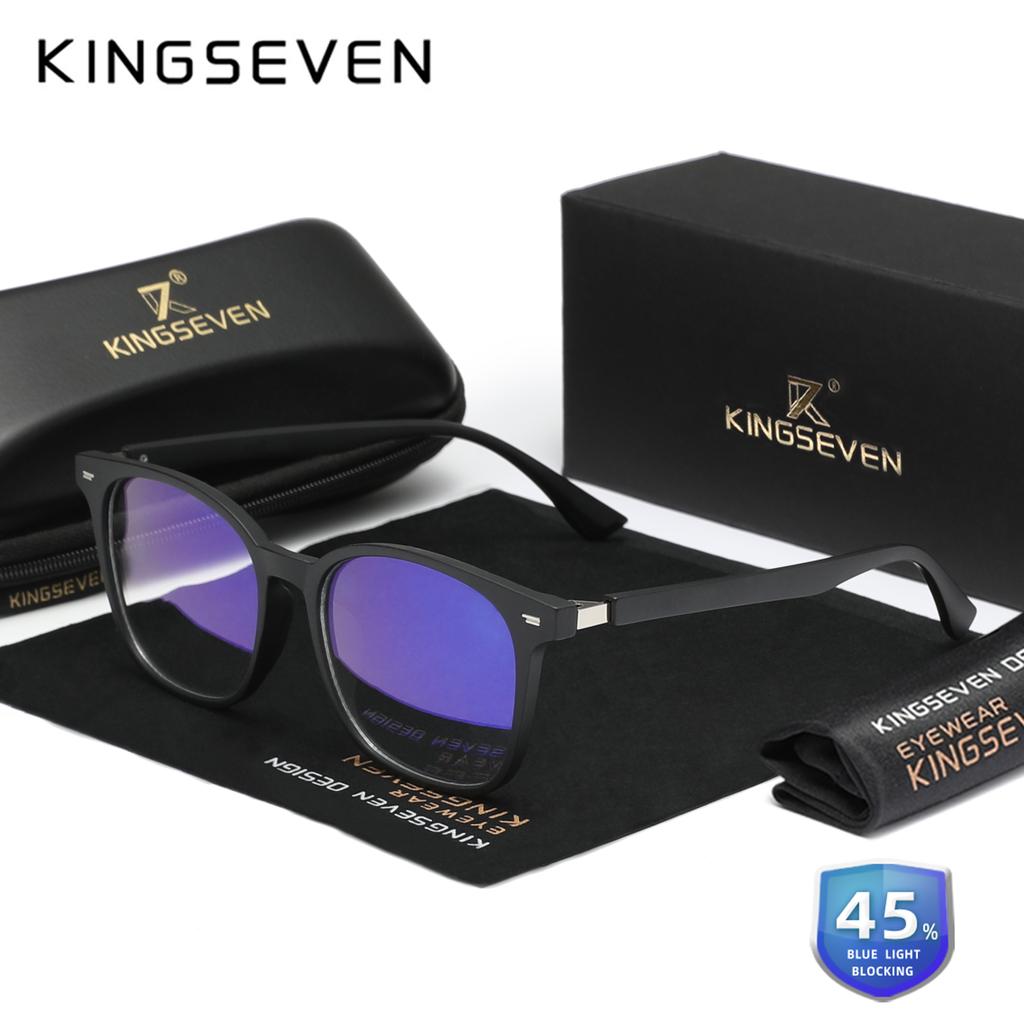 Kingseven Fashion Anti-Blueray Glasses Women‘s Phone Computer Blue Light Blocking Work Students Large Frame Optical Eyeglasses