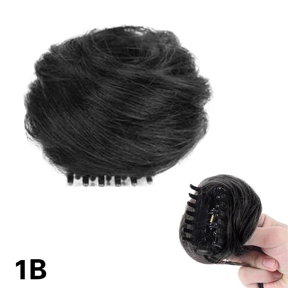 MERISIHAIR 1PCS Synthetic Messy Bun Claw Clip In Bun Wavy Curly Ponytail Extension Chignon Hair Bun For Women Daily Use