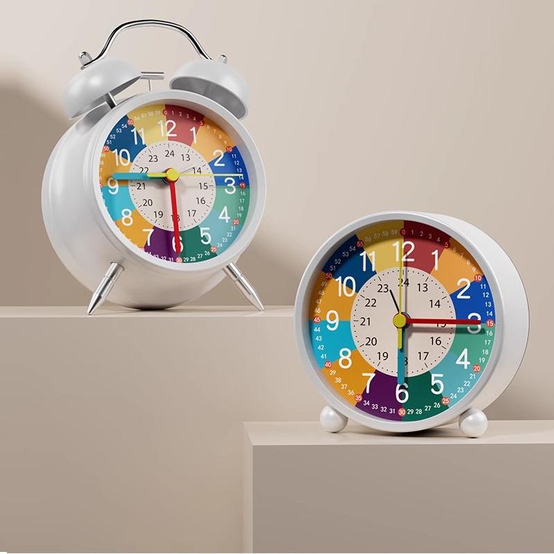 Kids Learning Cartoon Alarm Clock Metal Education Children Clock Kid Room Teaching Early Age Desk Table Clock Bardoan Gift Timer Kids Time Cognition