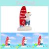 Surfing Resin Dog Miniature For Diorama And Scene Decoration Collectible Gift