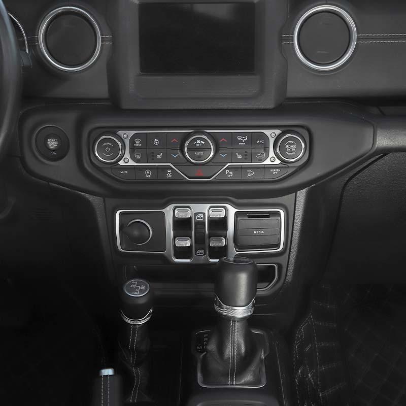 Aluminium Alloy Car Window Button Trim Decorative Stickers For Jeep Wrangler JL For JT Gladiator 2018 Up Interior Accessories