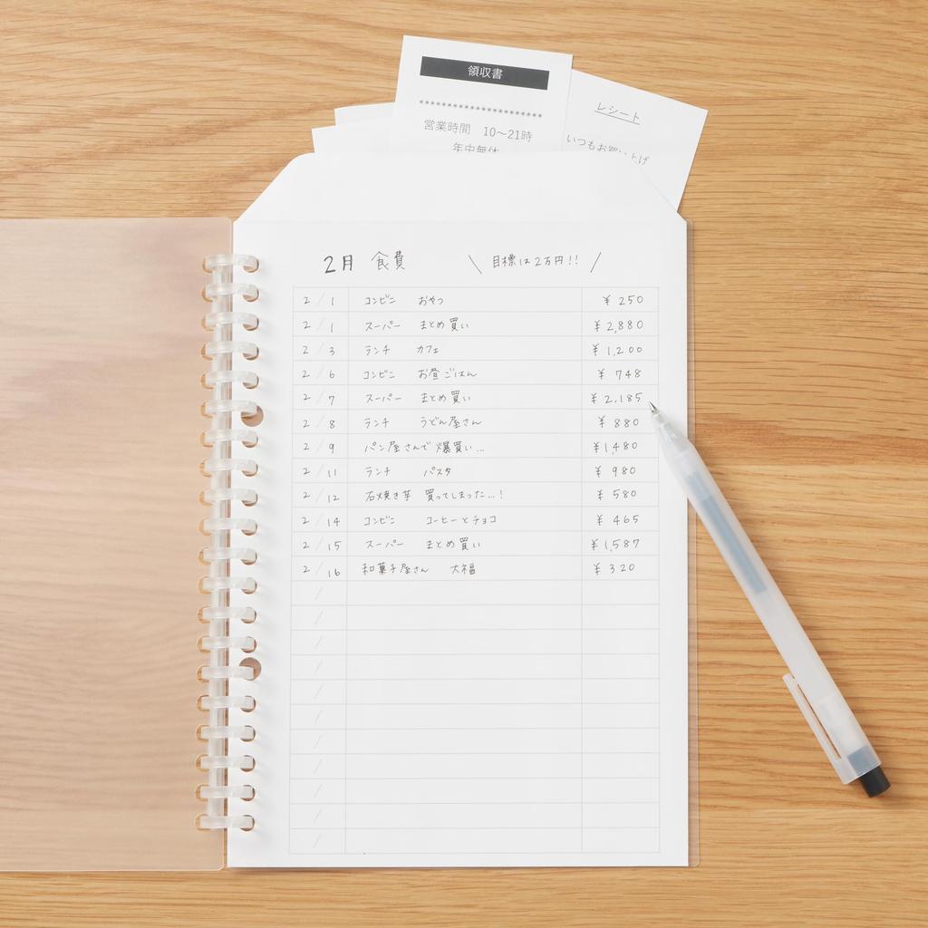 MUJI Refill Notebook Refills for Recording Household Accounting 6 84476204 Envelopes, A5, 20-Hole, Envelopes,