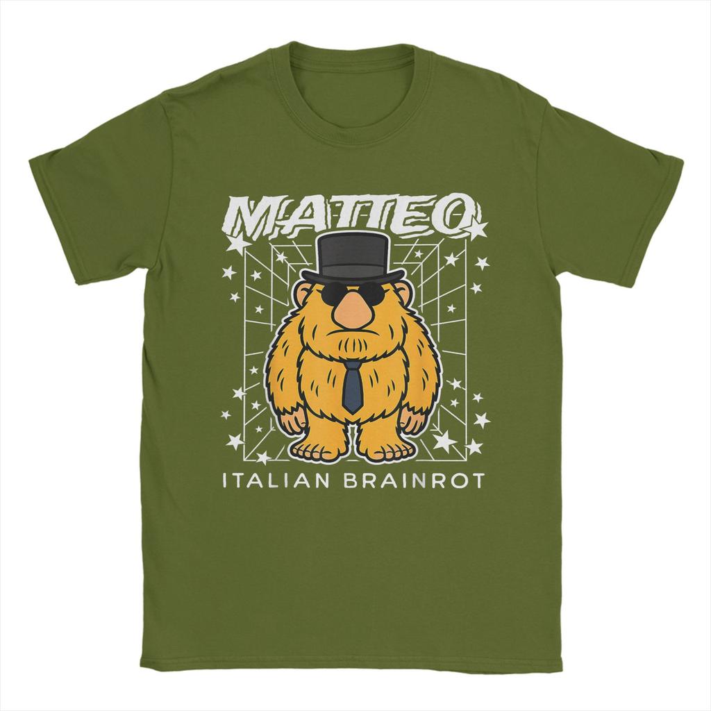 Matteo Italian-Brainrot Funny Meme Gen Z Viral Cotton T-Shirt For Man Summer T Shirts O Neck Fashion Tees Oversize Hot Sale Tops