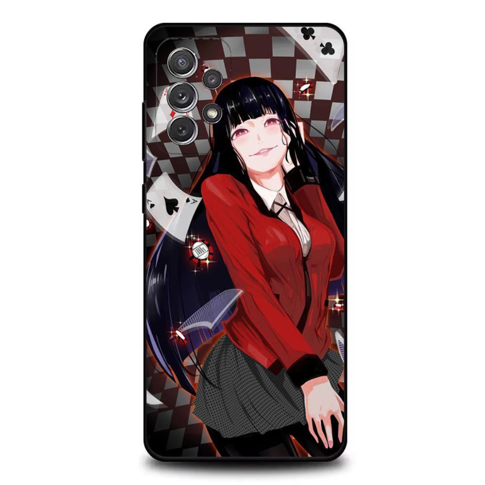 Чехол для телефона K-Kakegurui G-Gambler для Samsung S25, S24, S21, S22, S23, S30, Ultra, S20, Plus, Fe, Lite, Note, 10, 9, 5G Черный