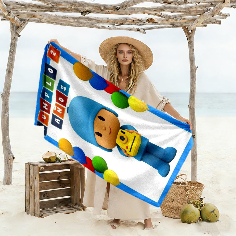 Pocoyo Beach Towel Quick-Dry Soft Microfiber Comfortable Lightweight