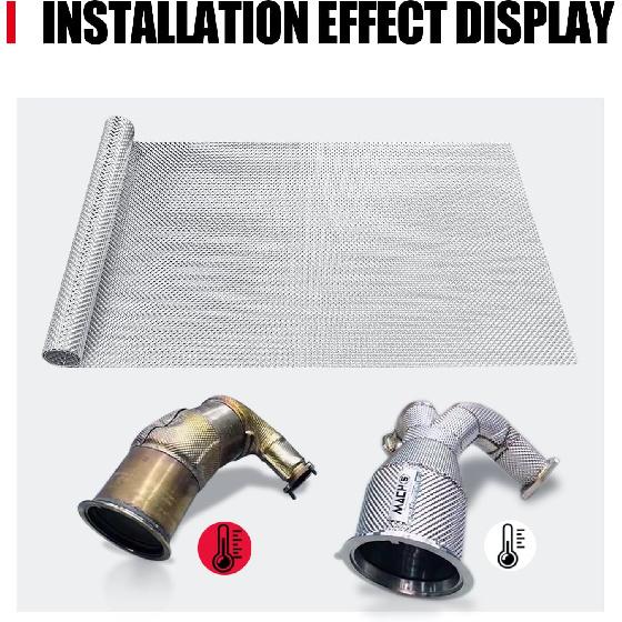 Exhaust Heat Shield Automotive Embossed Aluminum Heat Shield Muffler Exhaust Wrap, 15" X 39"