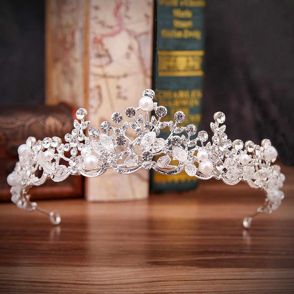 Новая корейская корона со стразами и жемчугом, модная свадебная тиара из бисера, аксессуары для волос, свадебные аксессуары