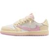 Кроссовки Travis Scott x Air 1 Low OG SP PS Shy Pink для детей Muslin Sail University-Red IQ7605-100