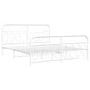 VidaXL Cadre de lit métal sans matelas et pied de lit blanc 183x213 cm 377189