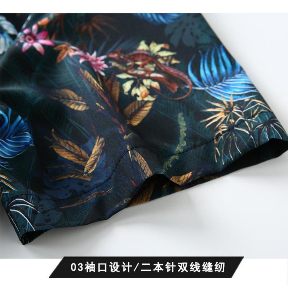 Новая мужская рубашка с коротким рукавом и цветочным принтом, модная и красивая, свободного кроя