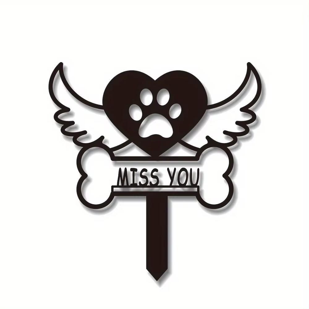 1 шт. Знак-маркер для домашних животных с колышком, элегантный мемориальный садовый декор для домашних животных, продуманный подарок на потерю, стильный могильный маркер для собак/кошек