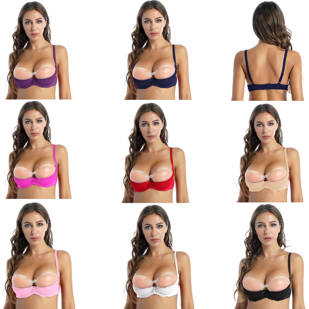 Sexy Lace Big Size Women Solid Plus Size Bra Open Cup Women Underwear