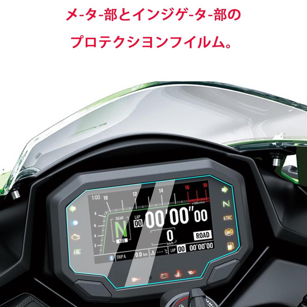 2 Sets of Motorcycle Meter Protection Film for Kawasaki ZX-25R/SE (2023~) ZX-4R/SE ZX-4RR (2024~) ZX-6R (2024~) ZX-10R (2021~)