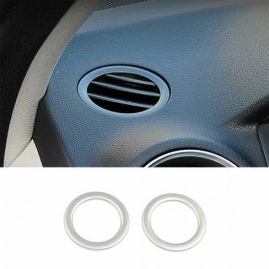 Silver Titanium Dashboard Side Vent Overlay Cover Trim For Benz 2007-14 C-Class
