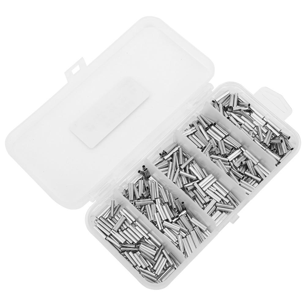 500PCS Length 1cm Fishing Line Connectors Fishing Crimp Sleeve Kit for Fishing Enthusiasts