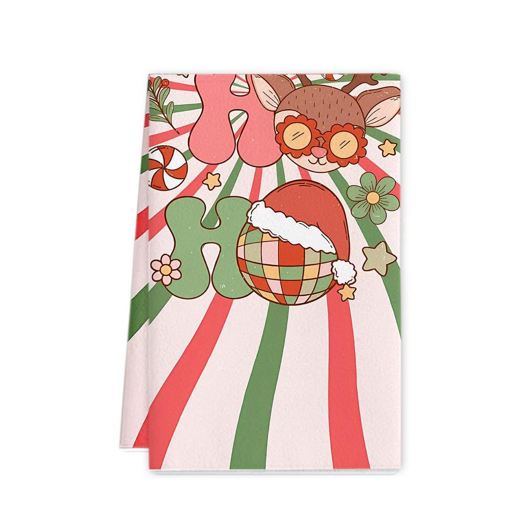 Рождественское полотенце 2025 новое трансграничное полотенце из микрофибры с принтом кухонное полотенце праздничное украшение