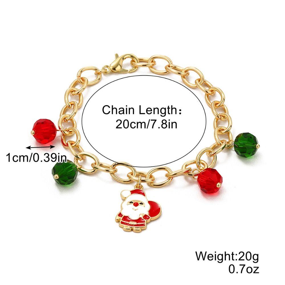 Cartoon Double Layer Christmas Necklace Santa Christmas Tree Rice Beaded Chain Jewelry Accessories Gingerbread Man