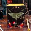 Leather Journal Enchanting Luna Moth Blank Spell Book of Shdhows Deckle-Edge Paper Gift for Women Grimoire Leather Journal Lune Moth Print
