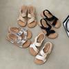 2024 New Hot Selling Fashion Women's Sandals Versatile Solid Color Flat Bottom Women's Sandals Open Toe Women's Shoes Zapatos