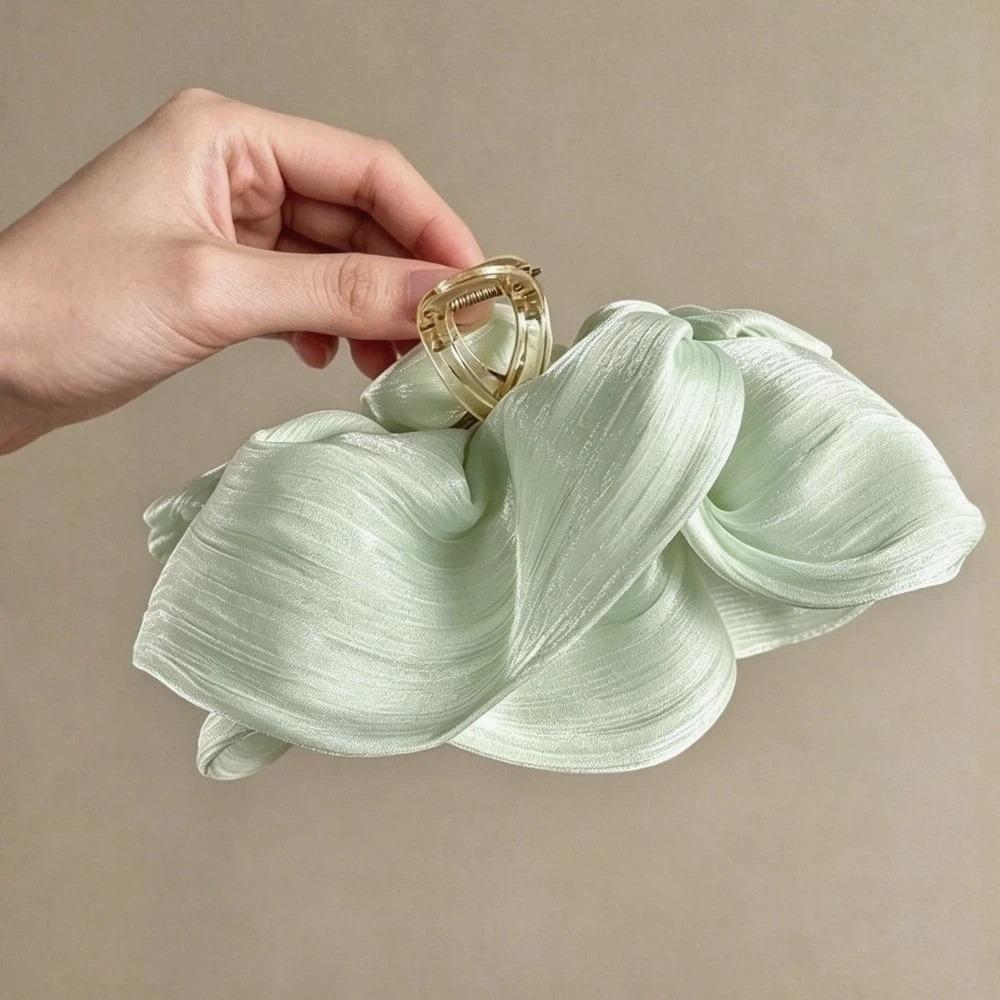 PC Cloud Crab Claw Clip Large Size Shark Clip Elegant Pleated Hair Claw Daily