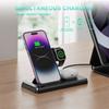 HT-514 3-in-1 Foldable Charging Dock 15W Wireless Charger for Phone/Watch/Earbuds