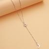 Female Stainless Steel Simple Collarbone Chain, Sun And Moon Long Necklace