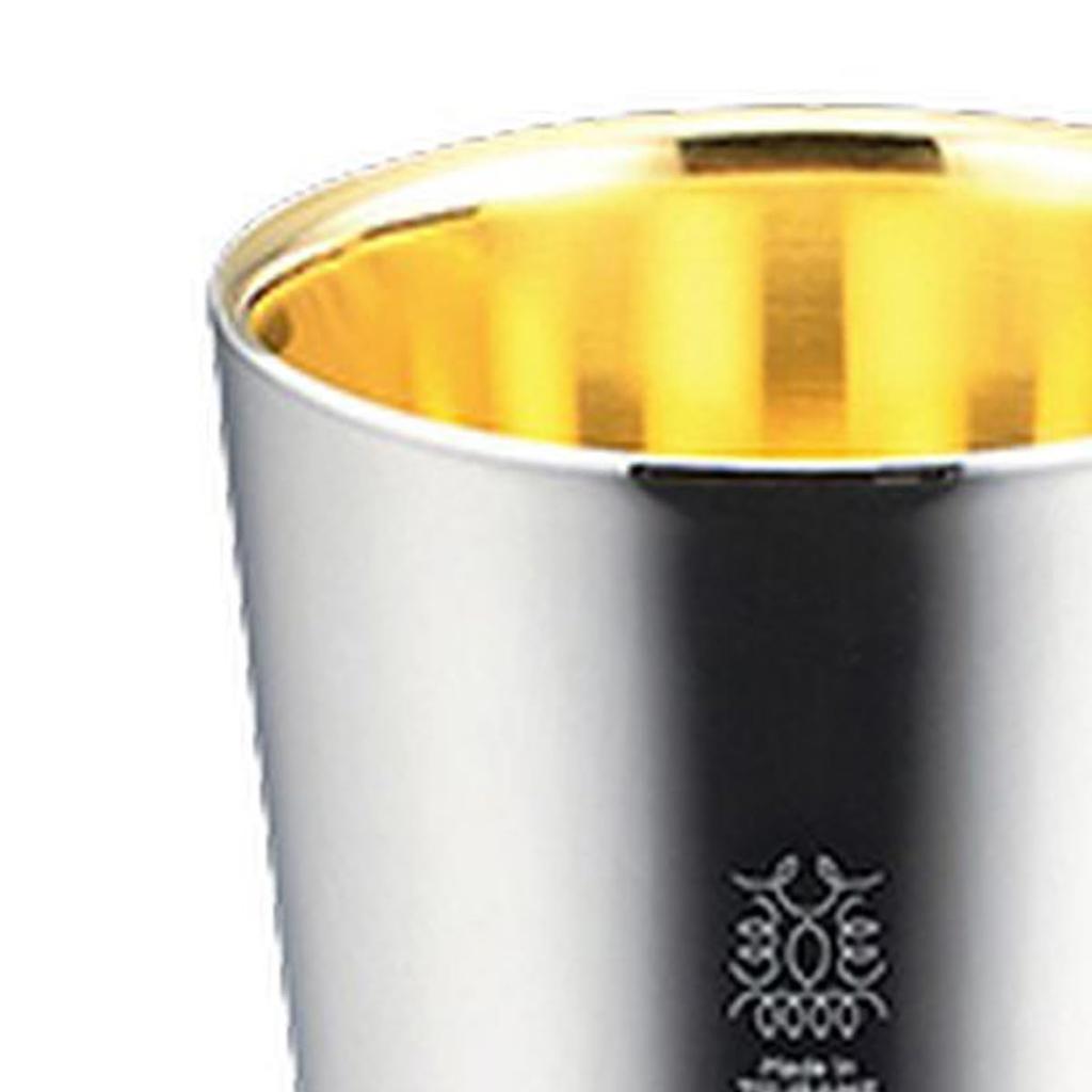 Stainless Set 24K Gold Made in Japan Made in J-kitchens Tumbler, 18/8 Steel, Double-Walled Construction, 2-Piece (Interior Plated), 300ml, (Includes