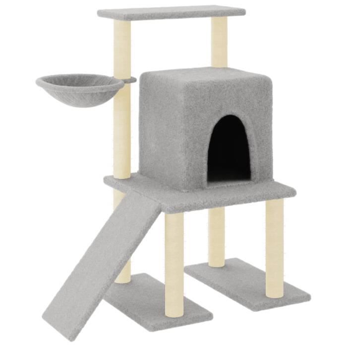 VidaXL Arbre à chat avec griffoirs en sisal Gris clair 96,5 cm 172077