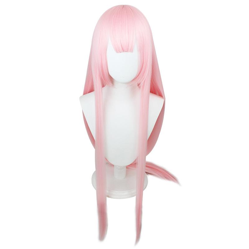 Аниме DARLING in the FRANXX 02 Косплей Парик Zero Two Парики 100 см Длинные розовые синтетические волосы Perucas Косплей Парик + Шапочка для парика + Заколка для волос