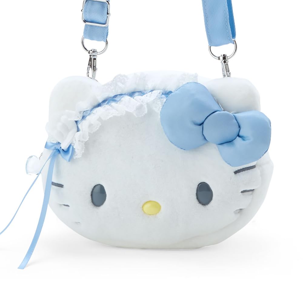 Sanrio Hello Kitty Face-Shaped Pochette, Light Blue, Days, Kitty, 13.7 X 17 X 8 Cm, Character, 760471