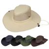 Outdoor Solid Color Fisherman Hat: Sun, Camouflage, Mountain Climbing, Western Straw, Breathable Summer Hat.