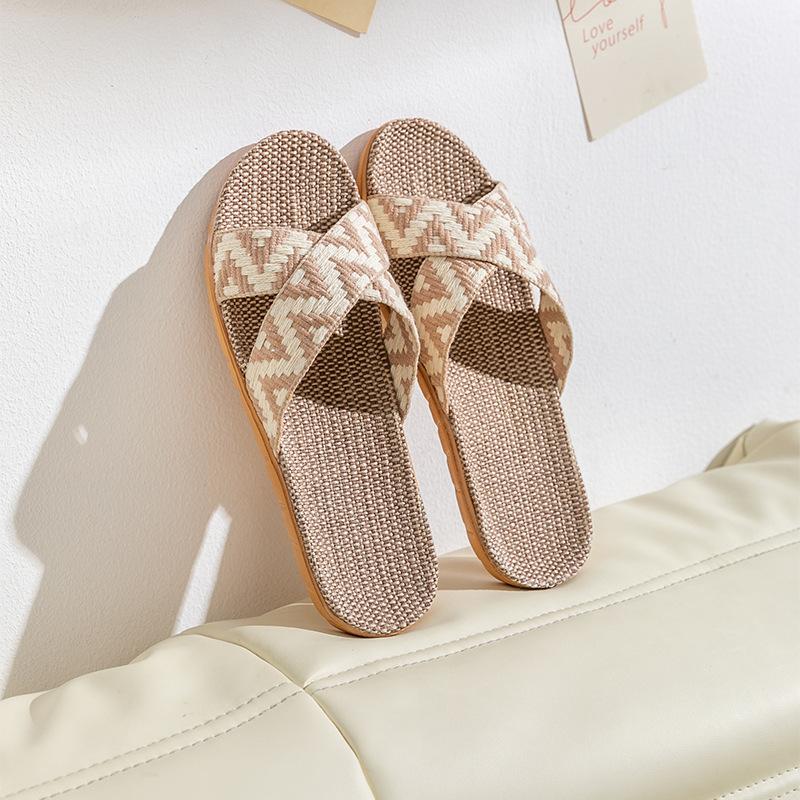 Linen Shoes, Thick-soled Straw Sandals, Indoor
