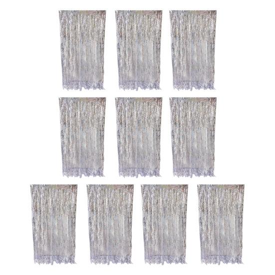 10 шт. бахрома занавес металлическая мишура фольга бахрома занавес фон многоразовый мерцающий волнистый мишурный фон для вечеринок дни рождения фотобудка реквизит