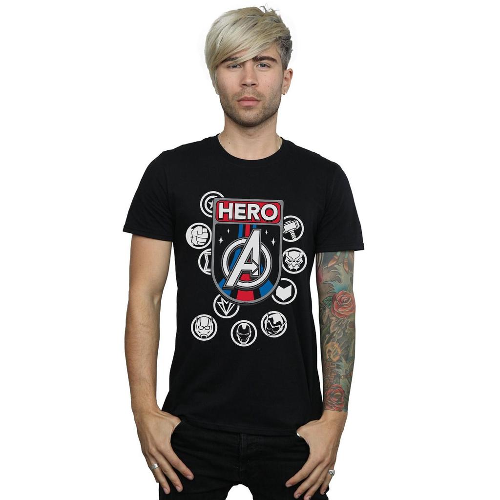 Marvel Mens Hero Badge T-Shirt