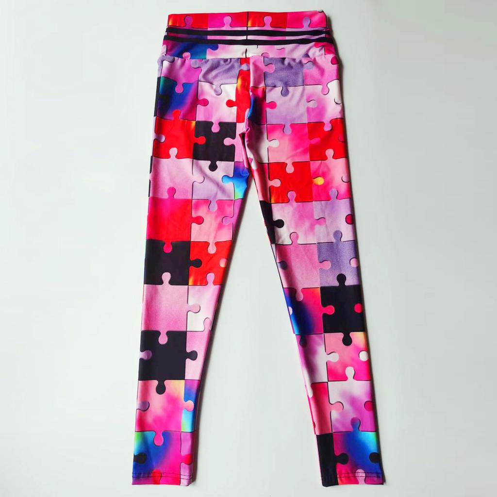 Pattern Splicing Women's High Waist and Hip Lifting Yoga Running Yoga Pants