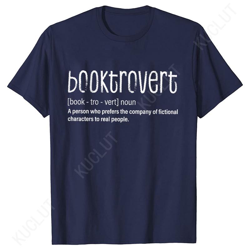Booktrovert Book Lover Shirt for Women Classic Literature T-shirts Bookish Girl Tshirts Bookworm Tee Clothing Gift for Librarian
