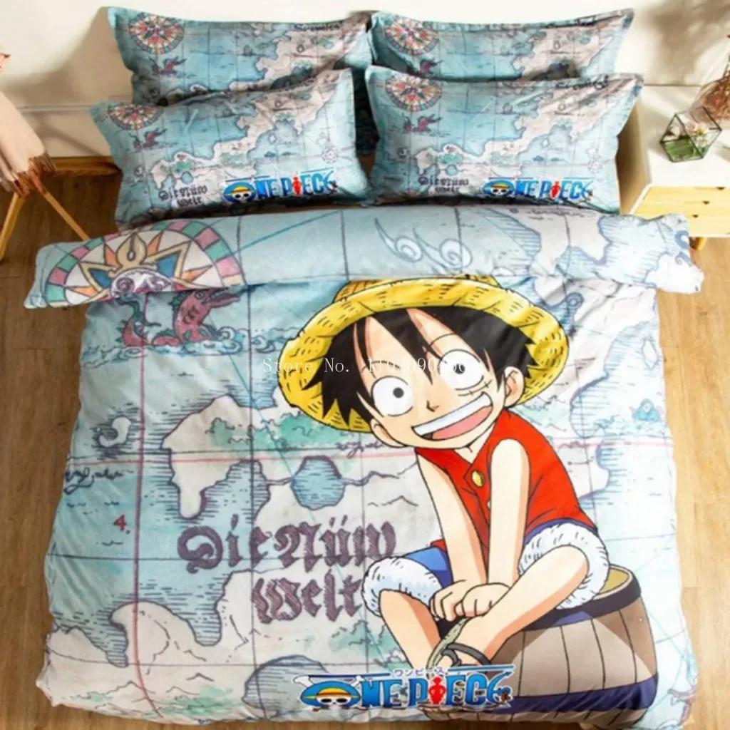 Комплект постельного белья One Piece 3D-печать Пододеяльник Комплекты пододеяльников Наволочка Детская Спальня Декор Домашний текстиль G