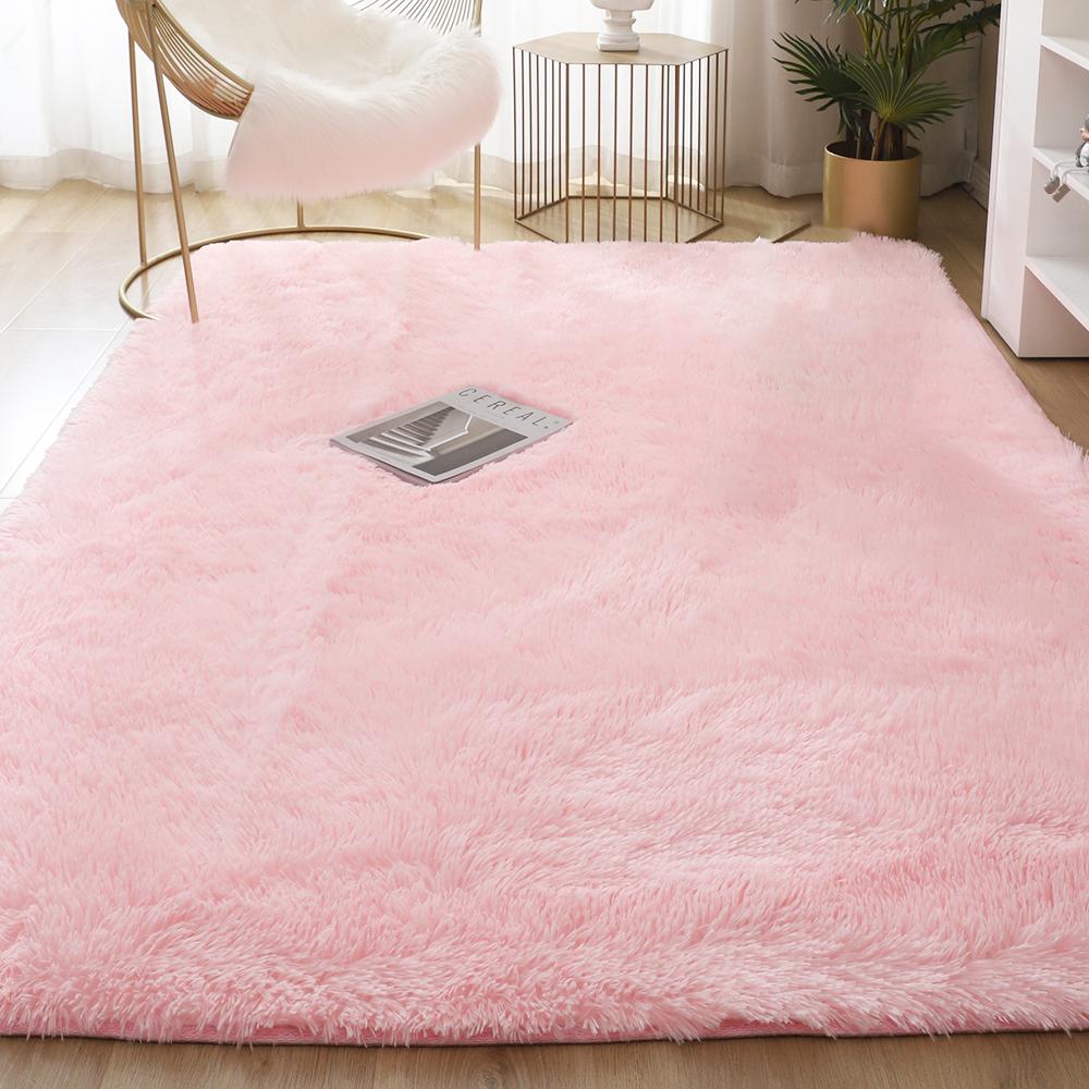 Plush Carpet Suitable For Living Room White Soft Fluffy Carpets Bedroom Bathroom Non-slip Thicken Floor Mat Teen Room Decoration