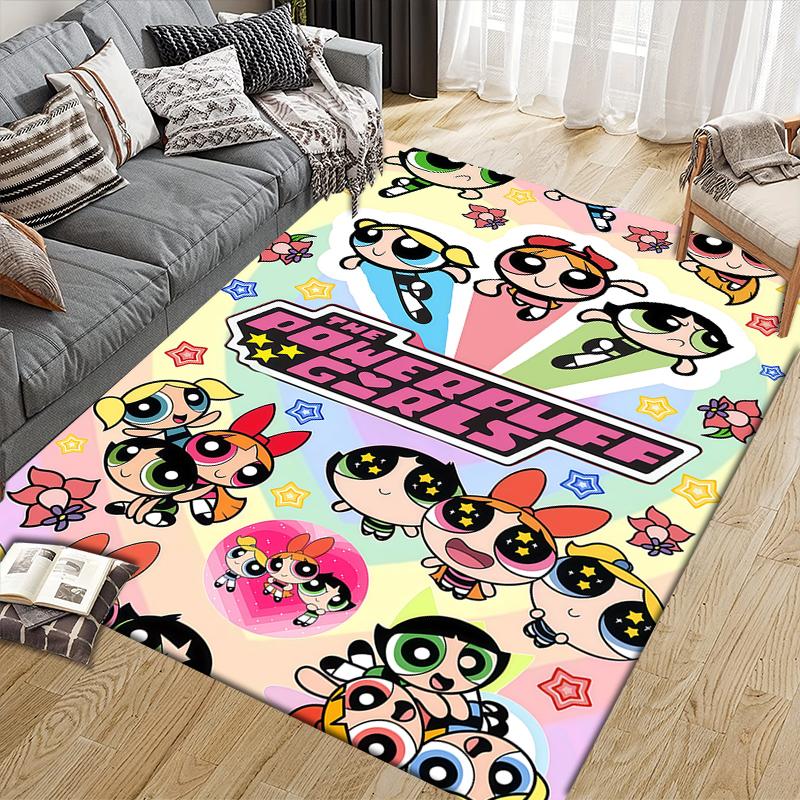 Powerpuff Girls Cute Area Rug, Powerpuff Girls Fan Cozy Carpet, Great Gift.chl