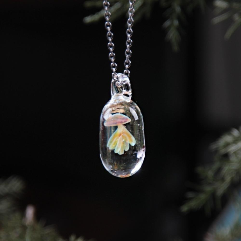 Jewelry Glassy Jellyfish Necklace Coloured Glaze Ocean Style Chain Choker Gift