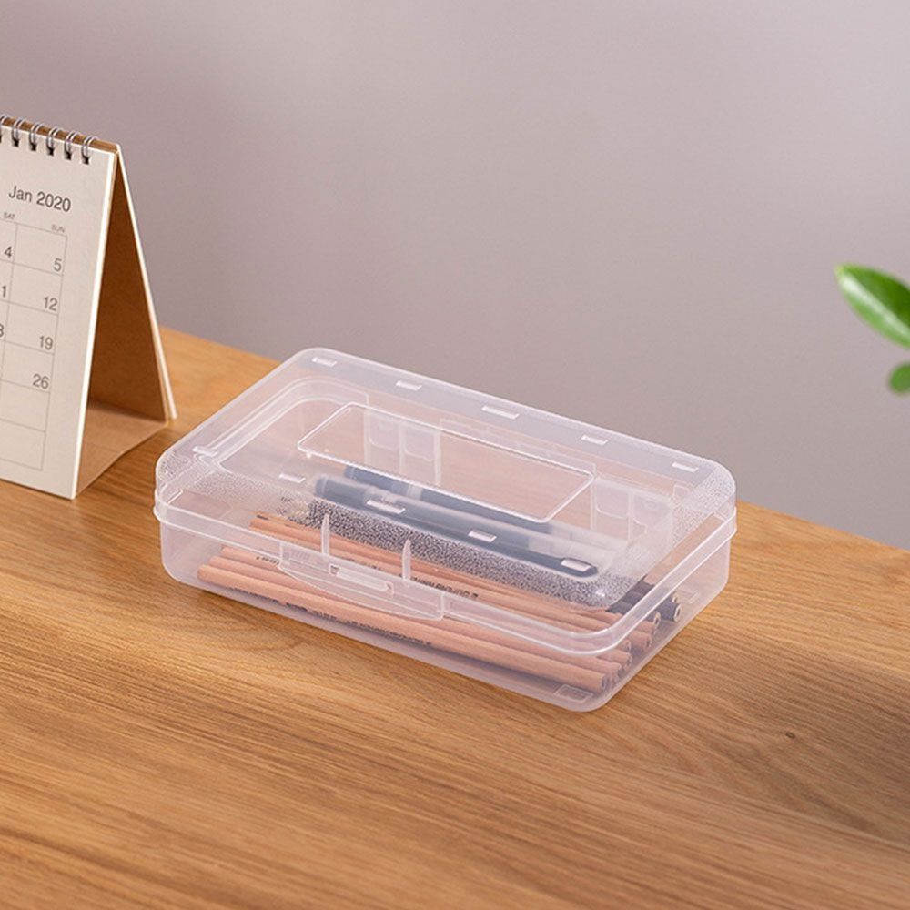 Пластиковый пенал, прозрачный ящик для хранения, портативный пенал, школьные принадлежности