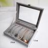New Velvet Glass Ring Earring Jewelry Display Organizer Box Tray Holder Storage Case Amagi