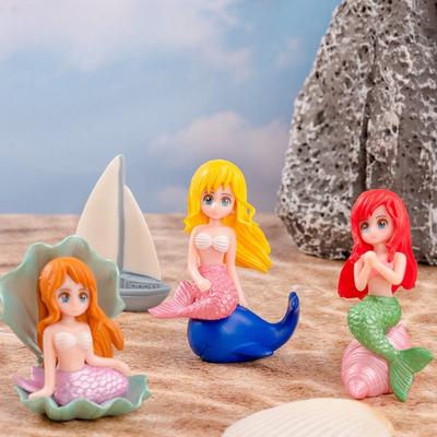 Мультяшная фигурка русалки Разноцветные украшения русалки Украшение Русалочка Русалочка из Диснея Настольные украшения
