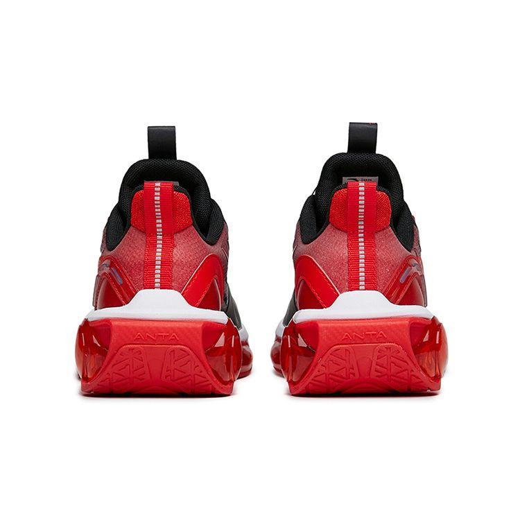 Anta Удобные нескользящие амортизирующие износостойкие кроссовки с низким верхом детские кроссовки черные красные 312215555-9